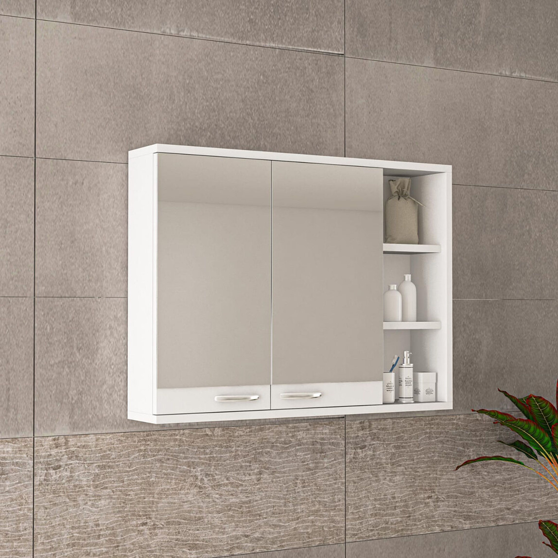    Movemo 100171 Aynalı 85 cm Banyo Dolabı Üst Modül Beyaz 