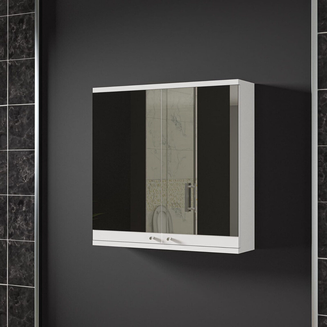    Movemo 100176 Aynalı 60 cm Banyo Dolabı Üst Modül Beyaz 