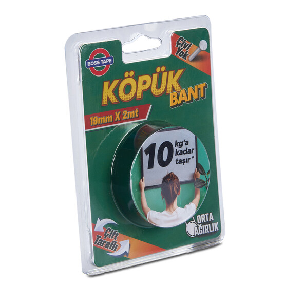 Boss Tape Solvent Akrilik Köpük Montaj Bandı - Siyah 