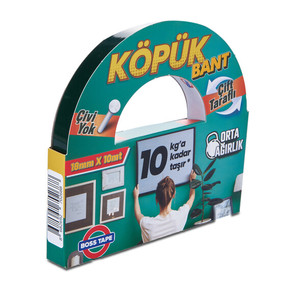Boss Tape Solvent Akrilik Köpük Montaj Bandı - Siyah 