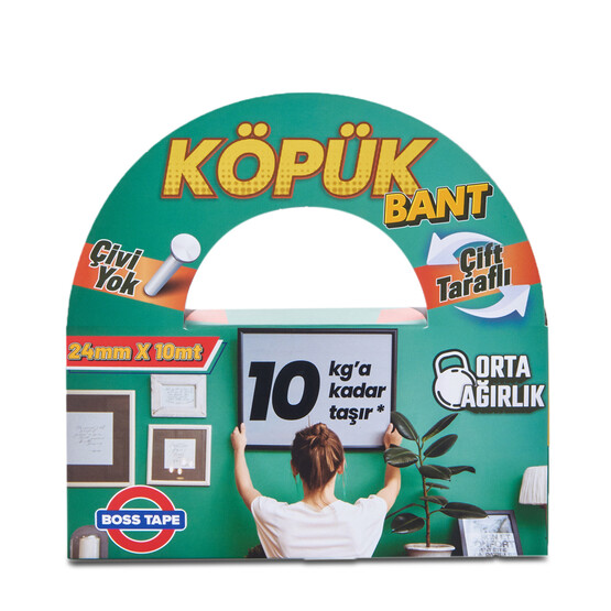Boss Tape Solvent Akrilik Köpük Montaj Bandı - Siyah 