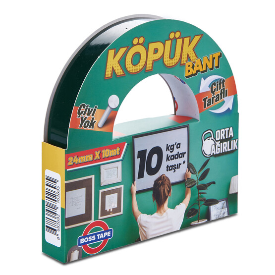 Boss Tape Solvent Akrilik Köpük Montaj Bandı - Siyah 