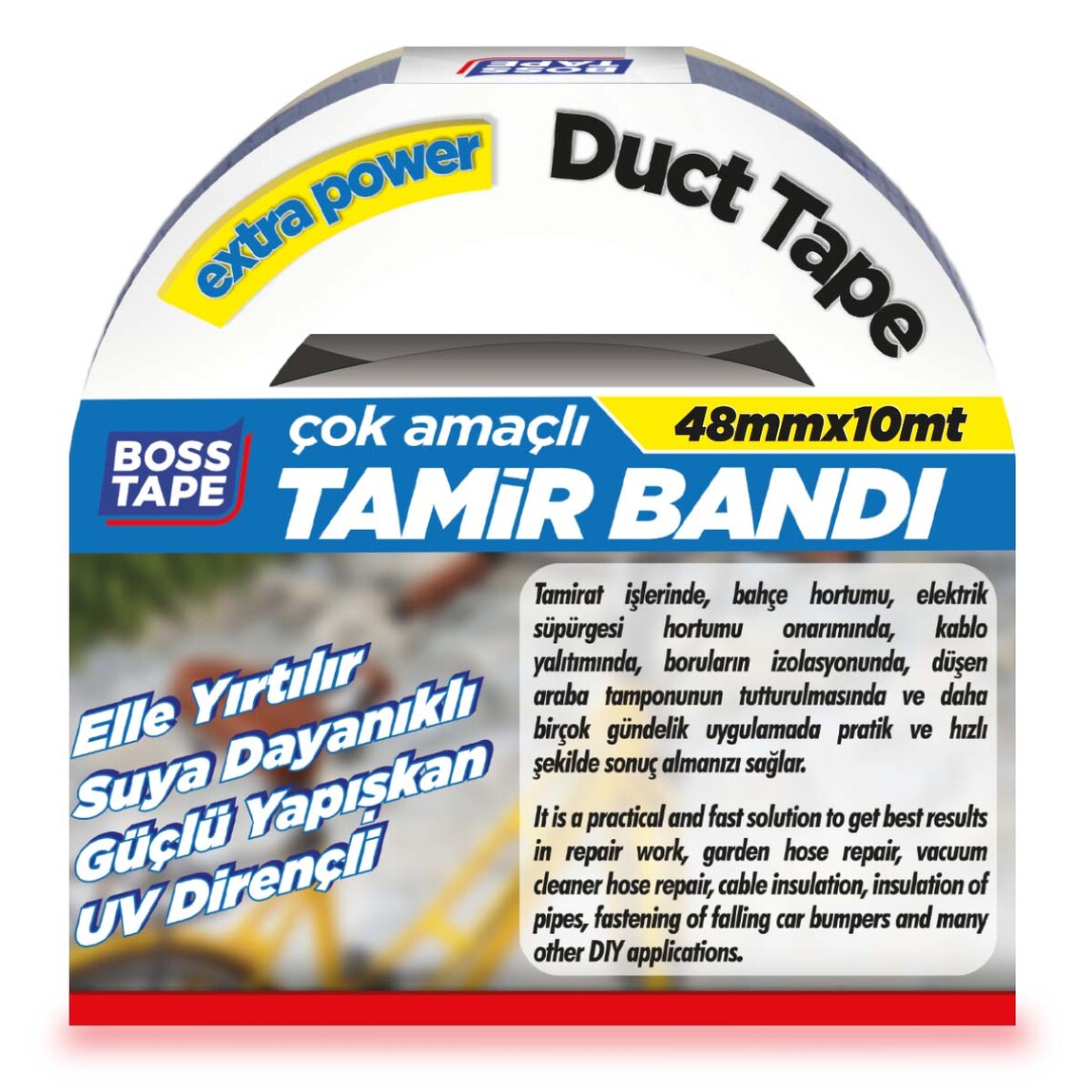    Boss Tape Siyah Duck Tape Tamir Bandı  