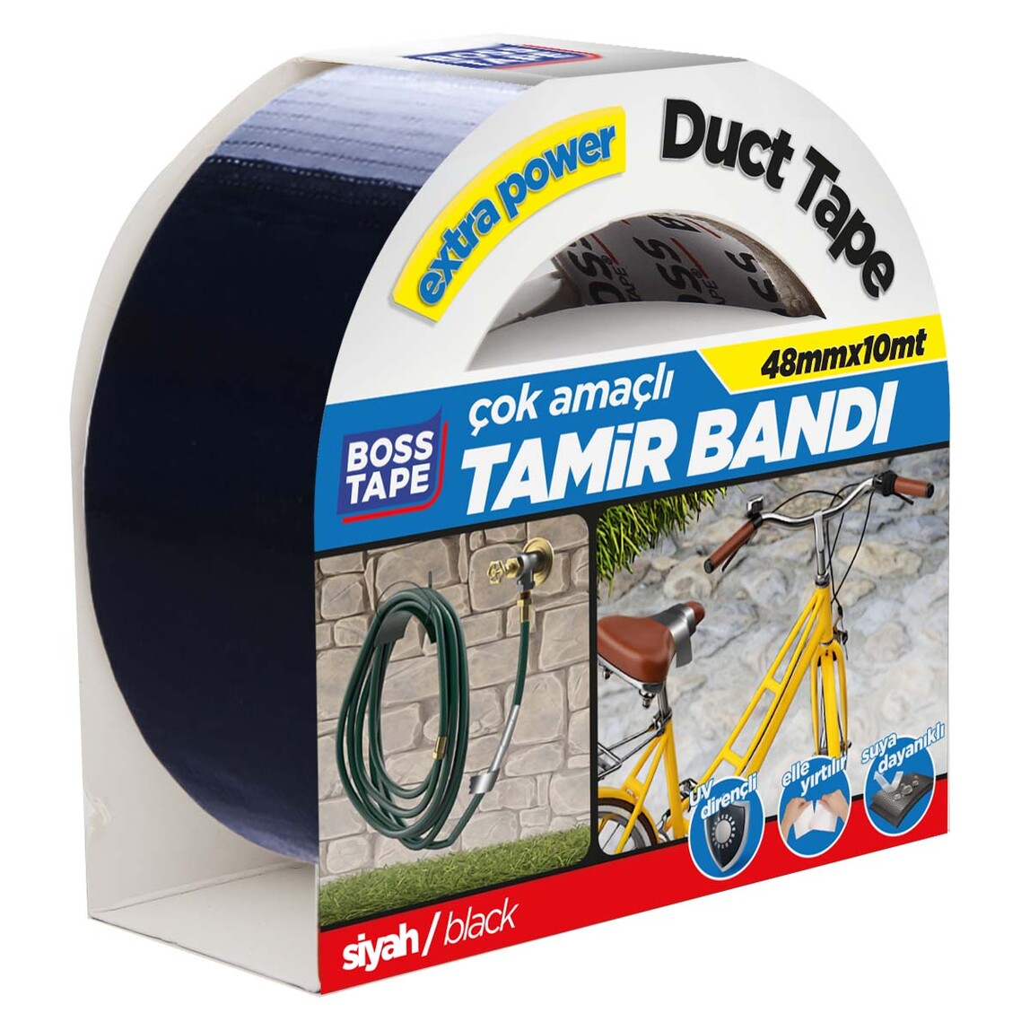    Boss Tape Siyah Duck Tape Tamir Bandı  