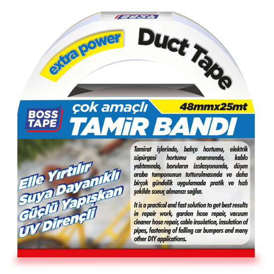 Boss Tape Beyaz Duck Tape Tamir Bandı 