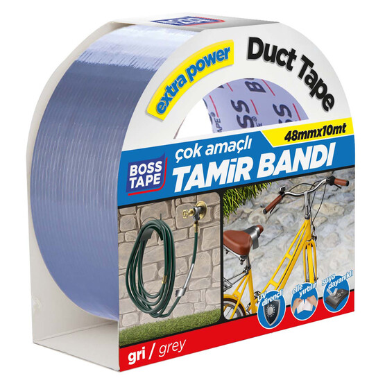 Boss Tape Gri Duck Tape Tamir Bandı 48 mm x 10 m