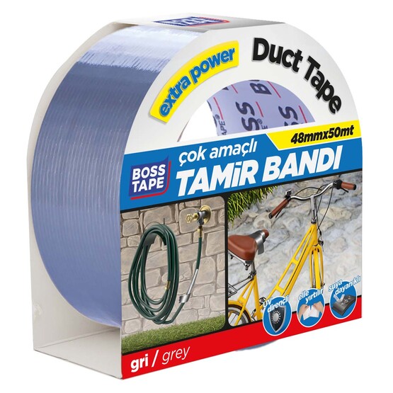 Boss Tape Gri Duck Tape Tamir Bandı 
