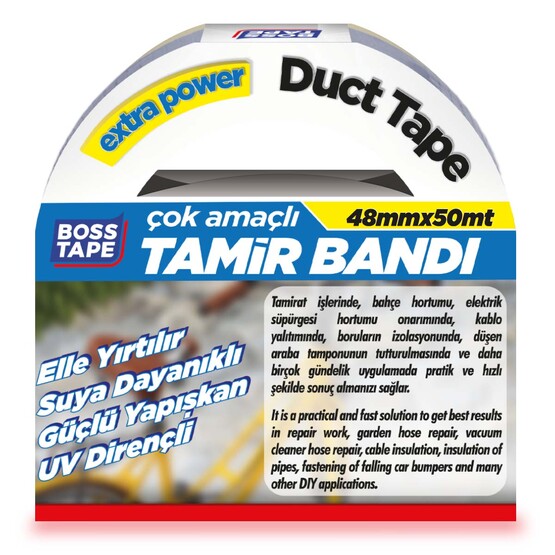 Boss Tape Gri Duck Tape Tamir Bandı 