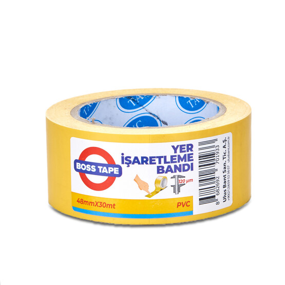Boss Tape Sarı Pvc İşaretleme Bandı 
