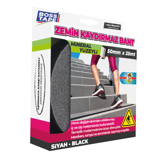 Boss Tape Siyah Zemin Kaydırmazlık Bandı 