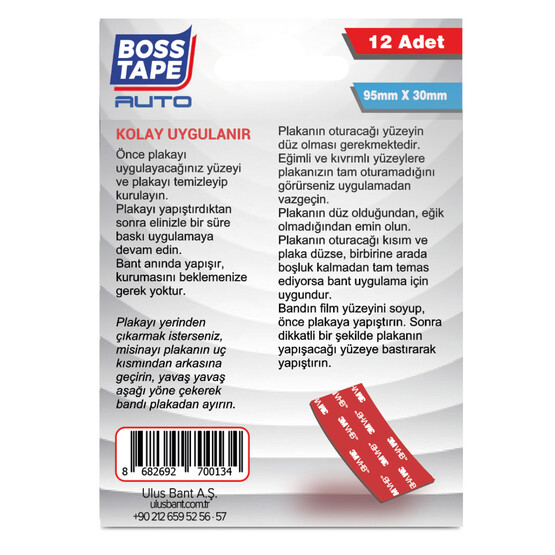 Boss Tape Plaka Yapıştırma Bandı 