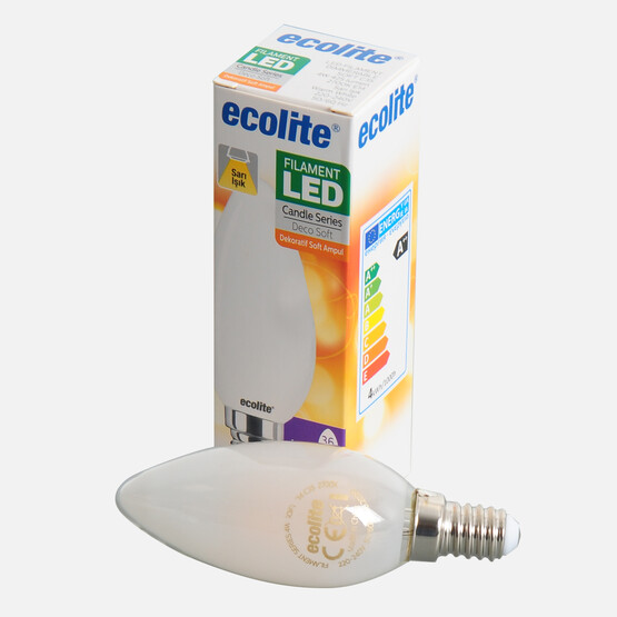 Ecolite Soft Filament C35 4 W Sarı Klasik E14 Duy Led Ampul  
