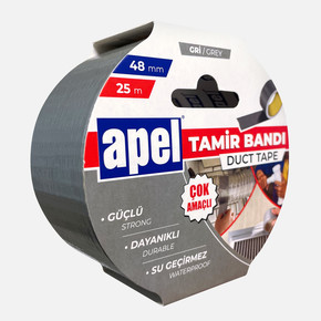 Apel Tamir Bandı (Duct Tape) Askılı Karton 48mm X 25m Gri