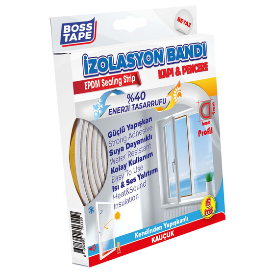 Boss Tape Boss Kapı Pencere İzolasyon Fitili Bandı Beyaz