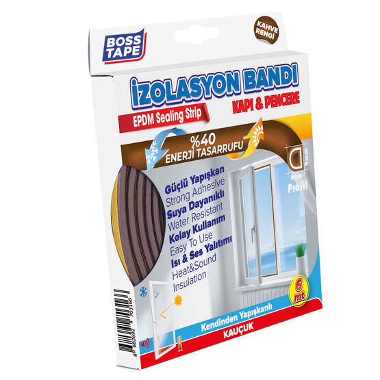 Boss Tape Boss Kapı Pencere İzolasyon Fitili Bandı Kahverengi