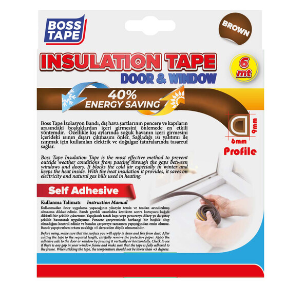 Boss Tape Boss Kapı Pencere İzolasyon Fitili Bandı Kahverengi