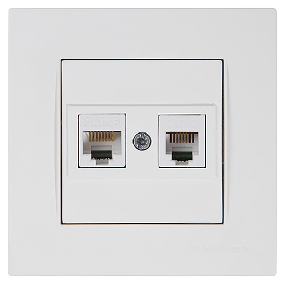Mutlusan Rita TelefonData Priz (Rj12 Cat5E) Beyaz 