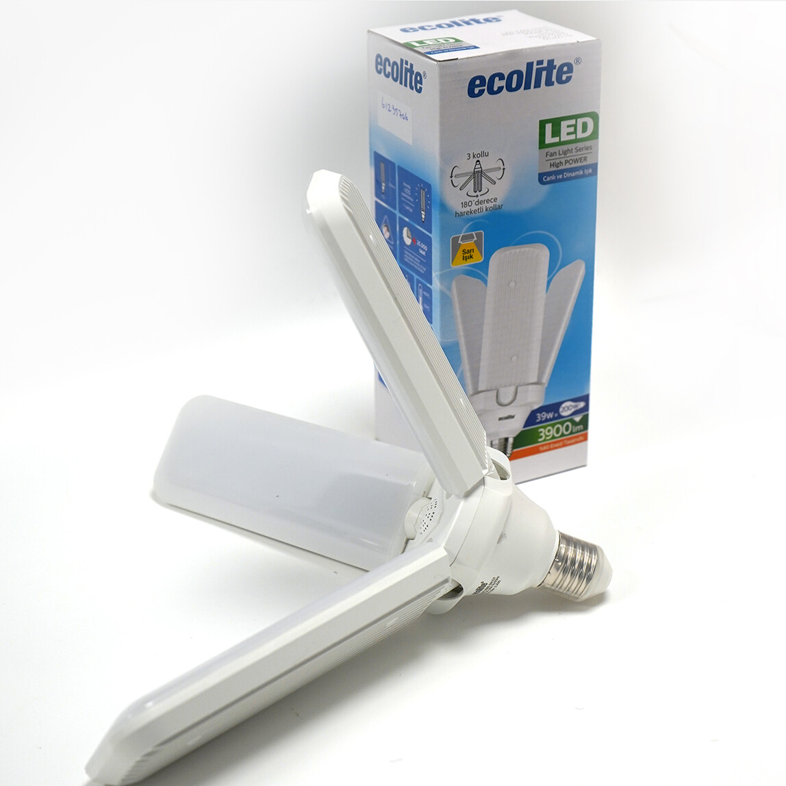 Ecolite Üç Kollu Fan Light 39 W Sarı Led E27 Duy Led Ampul_0