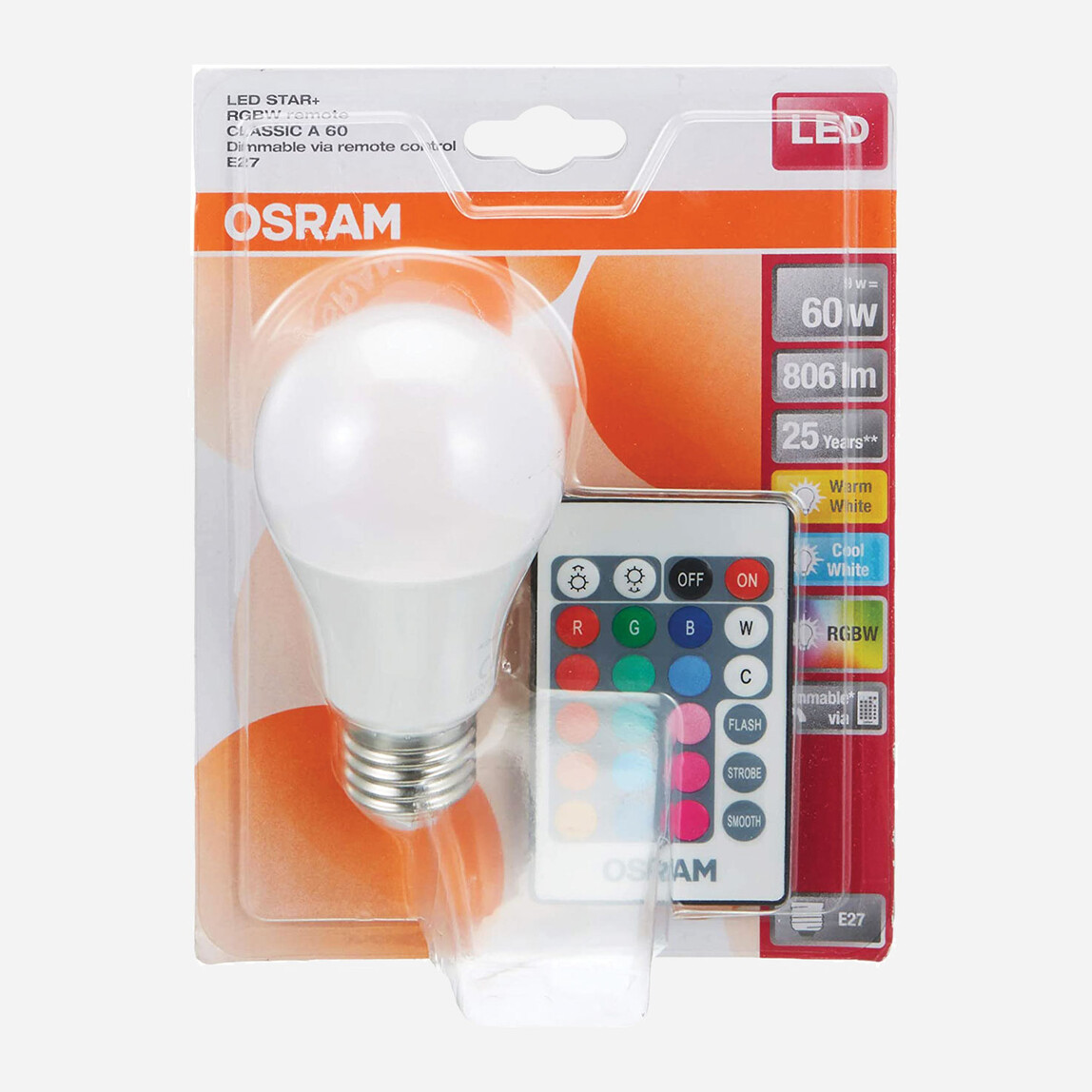    Osram 9 W Uzaktan Kumandalı Renk Değiştiren E27 Duy Led Ampul 