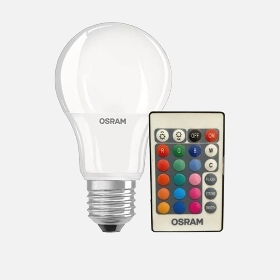    Osram Renk Değiştiren Uzaktan Kumandalı Led Ampul 9W, Sarı ve Beyaz Işık, RGB E27 A60 9W/27K-65K 806LM 