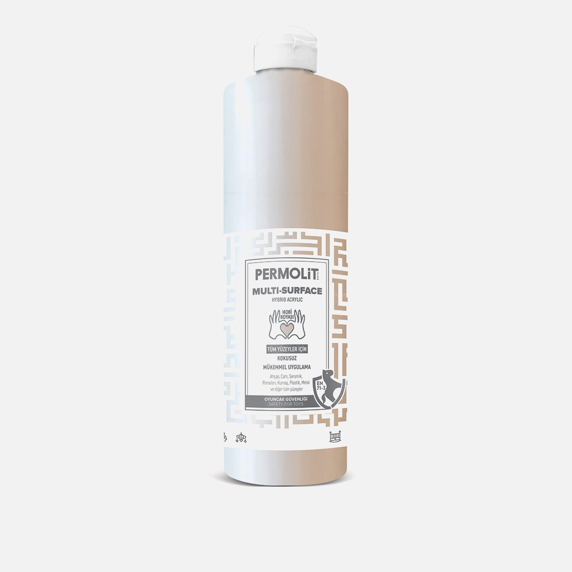    Permolit 0,5 lt Akrilik Boya Metalik Beyaz Sedef Multi Surface Permolit  