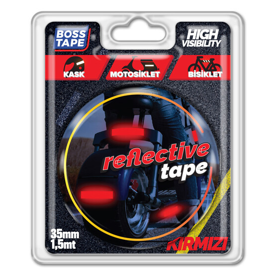 Boss Tape Reklektif Bant Kırmızı 35 mm x 1,5 m