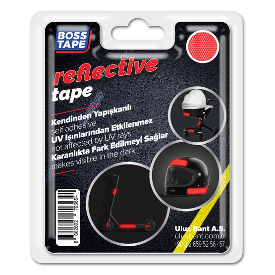 Boss Tape Reklektif Bant Kırmızı 35 mm x 1,5 m