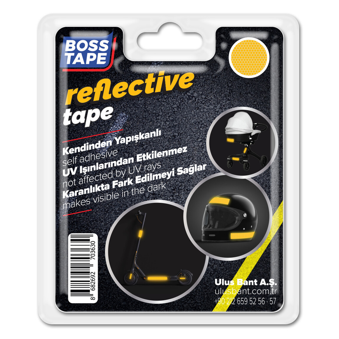    Boss Tape 35mmx1,5m Reklektif Bant Kırmızı  