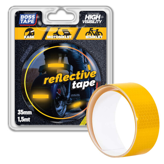 Boss Tape 35mmx1,5m Reklektif Bant Kırmızı 