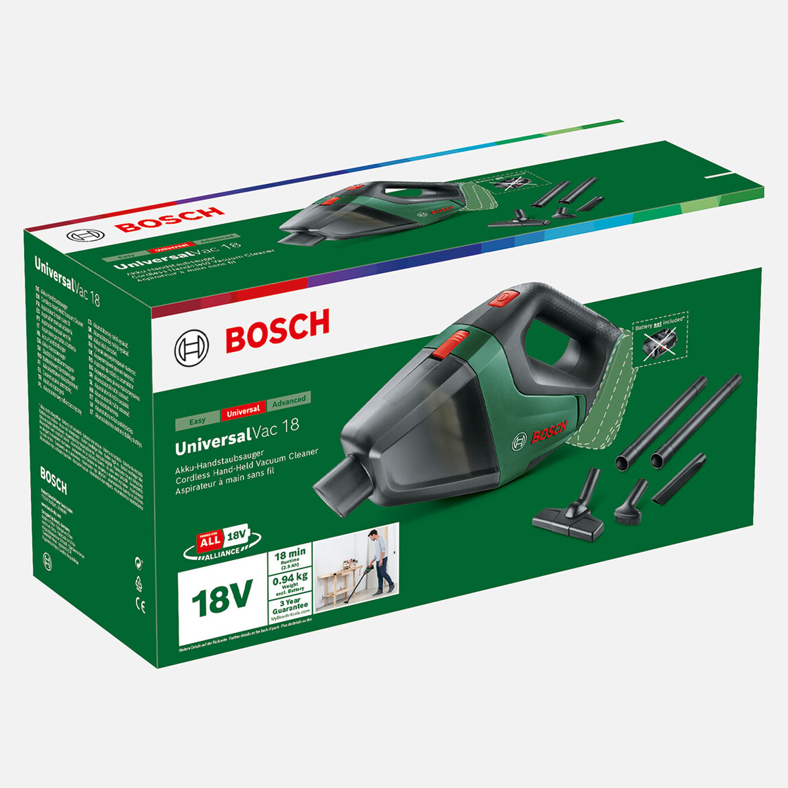    Bosch UniversalVac 18V Solo Akülü Süpürge (Akü ve Şarj Cihazı Dahil Değildir.) 