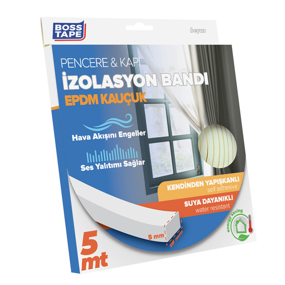 Boss Tape Epdm Kapı Pencere İzolasyon Bandı Beyaz 