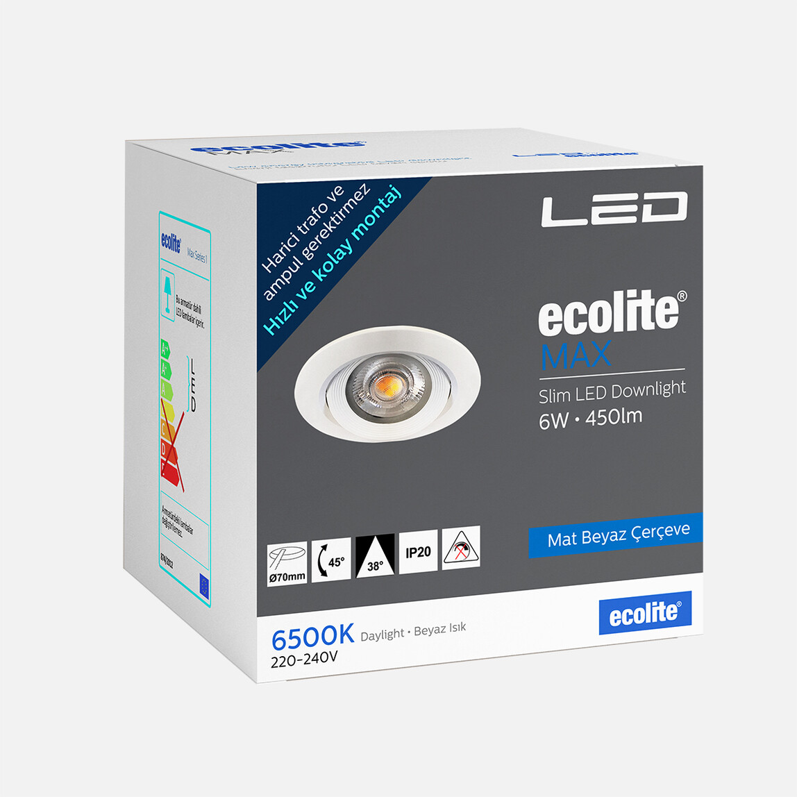 Ecolite Led Gömme Spot 6W 6500K_1