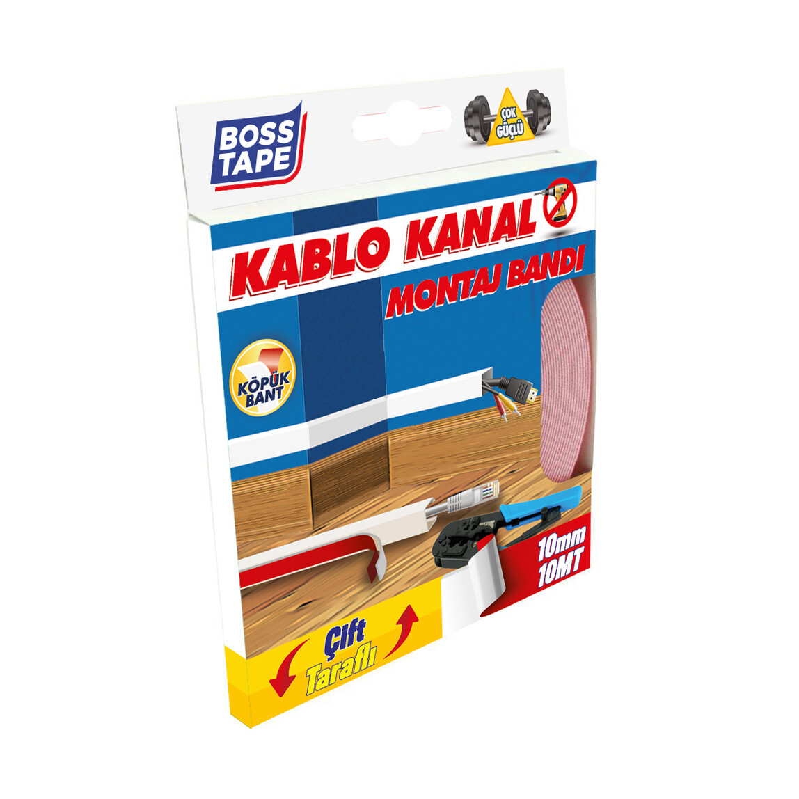    Boss Tape Kablo Kanal Bandı 10mm x 10 mt 
