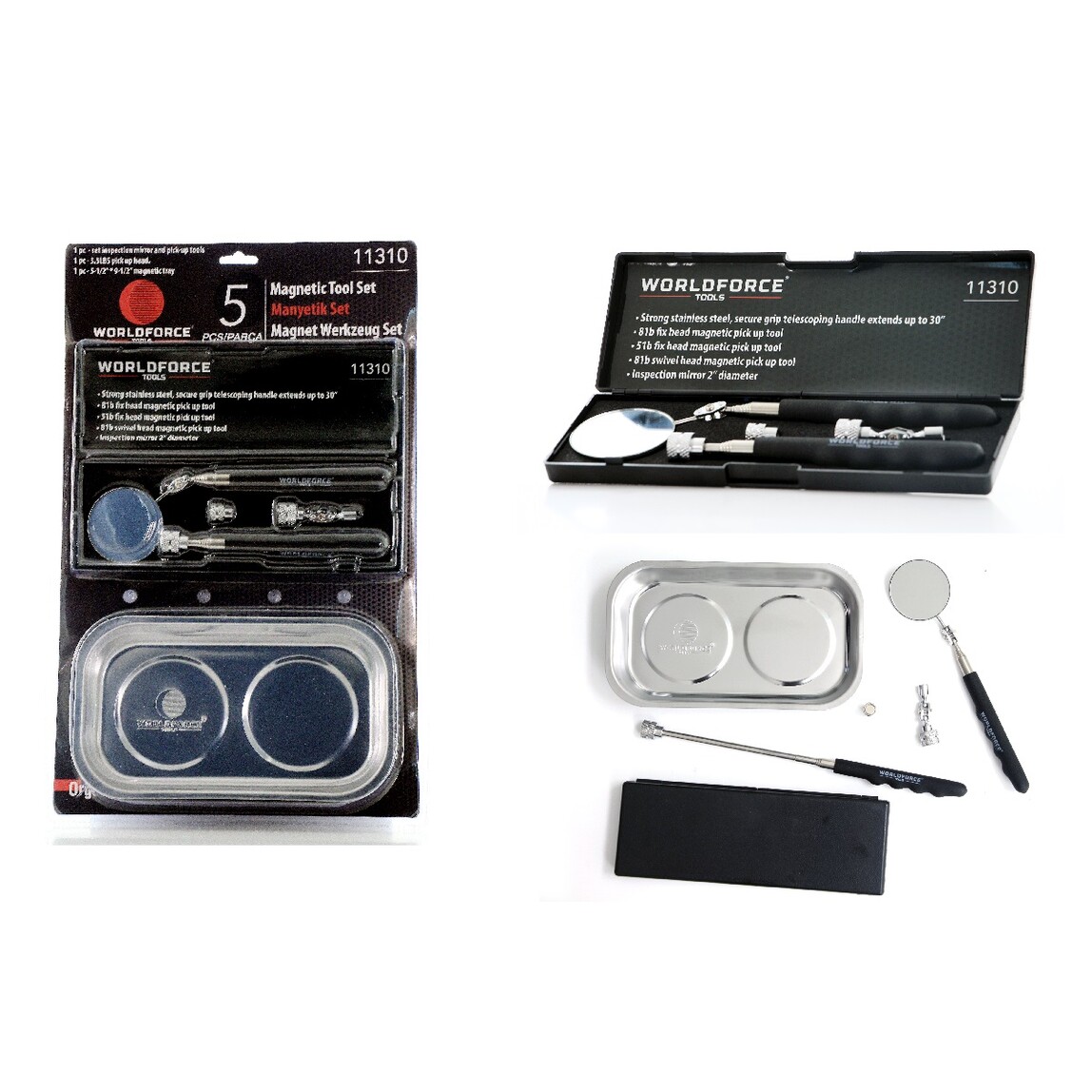    Worldforce Manyetik Set 5'lİ (Tepsi + LED Çubuk + Ayna) - 11310  