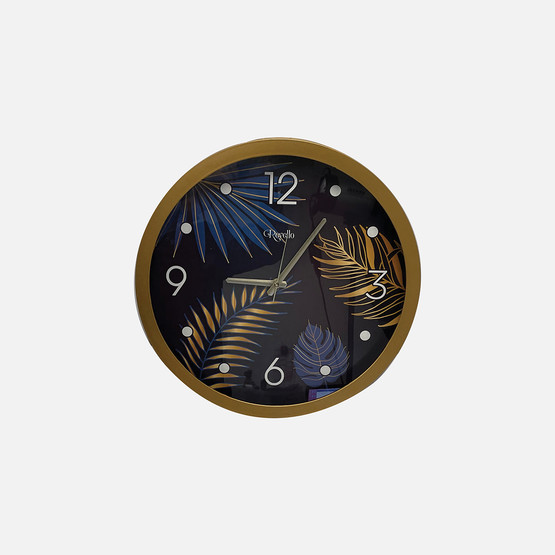 Revello Dekoratif Gece Gold Düz Yuvarlak Saat 40x40 cm