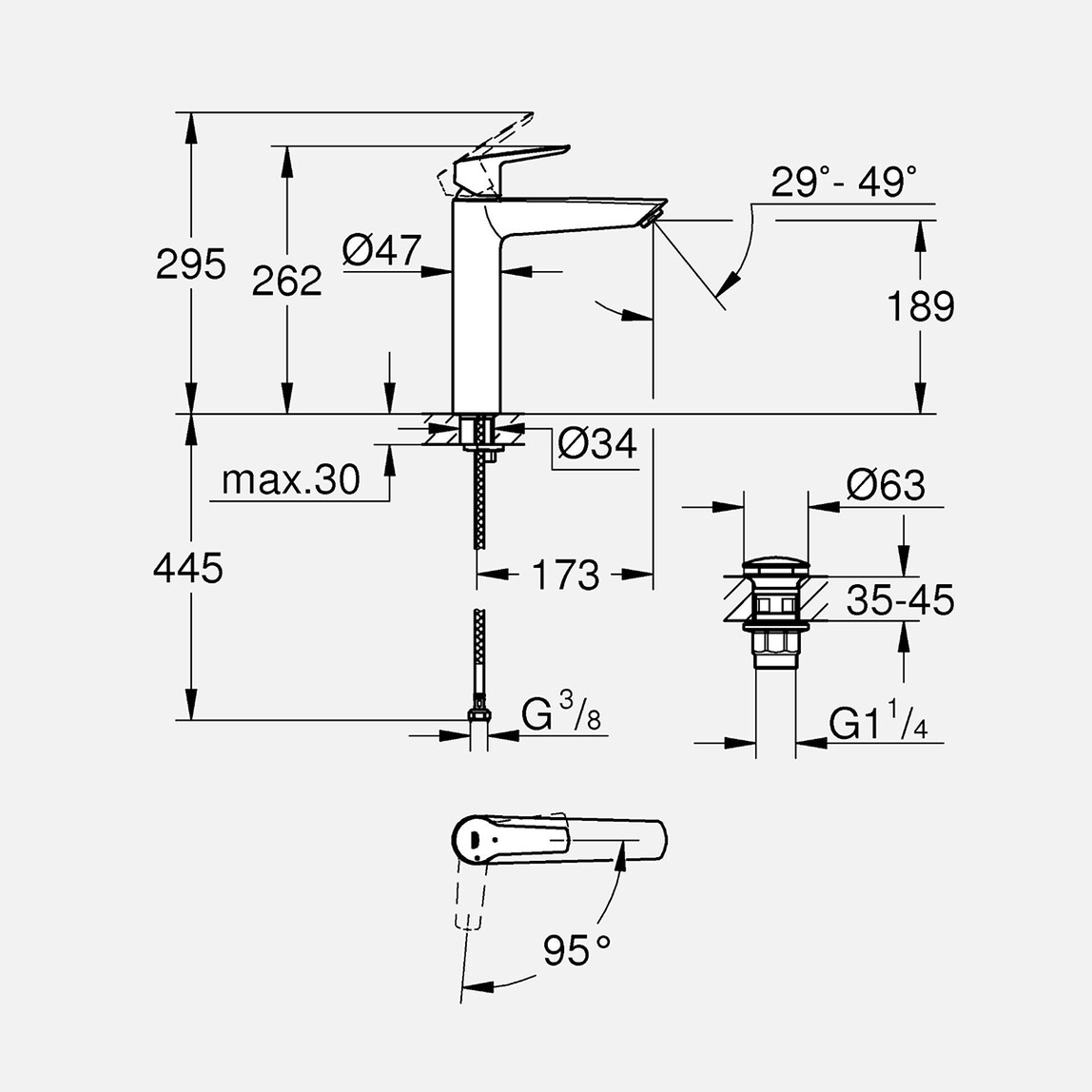    Grohe Start 2021 Çanak Lavabo Bataryası 