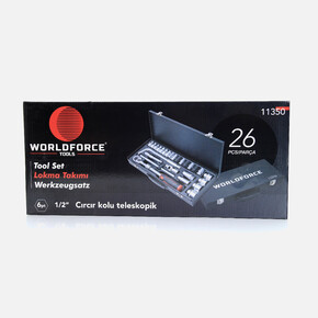 Worldforce Lokma Takımı 26 Parça S-Ultra 1/2'' Uzatmalı Cırcır - 11350_1