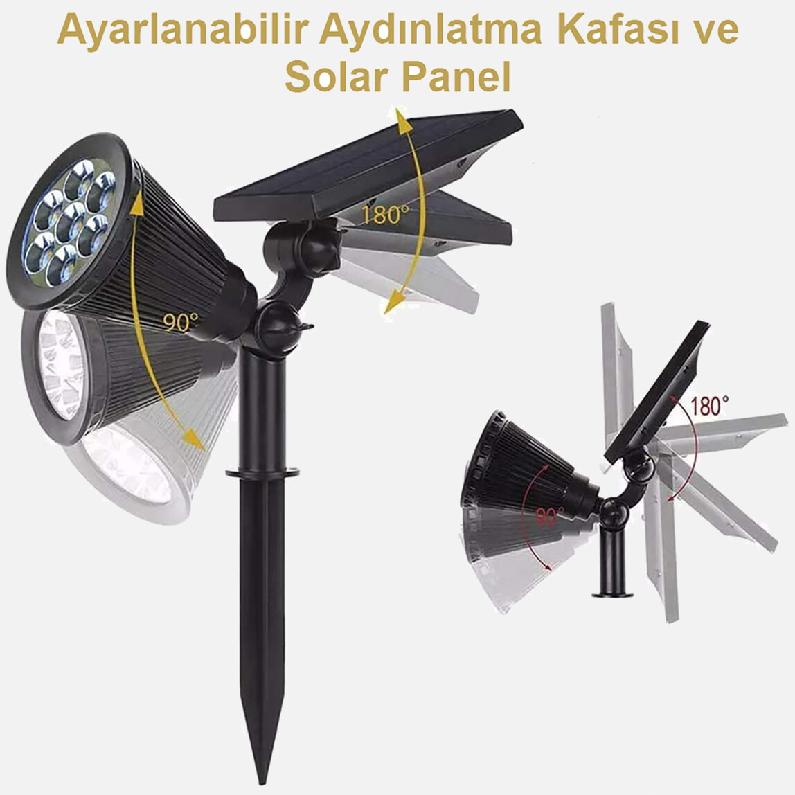    GreenTech Solar 7 Led Bahçe Aydınlatma RGB 