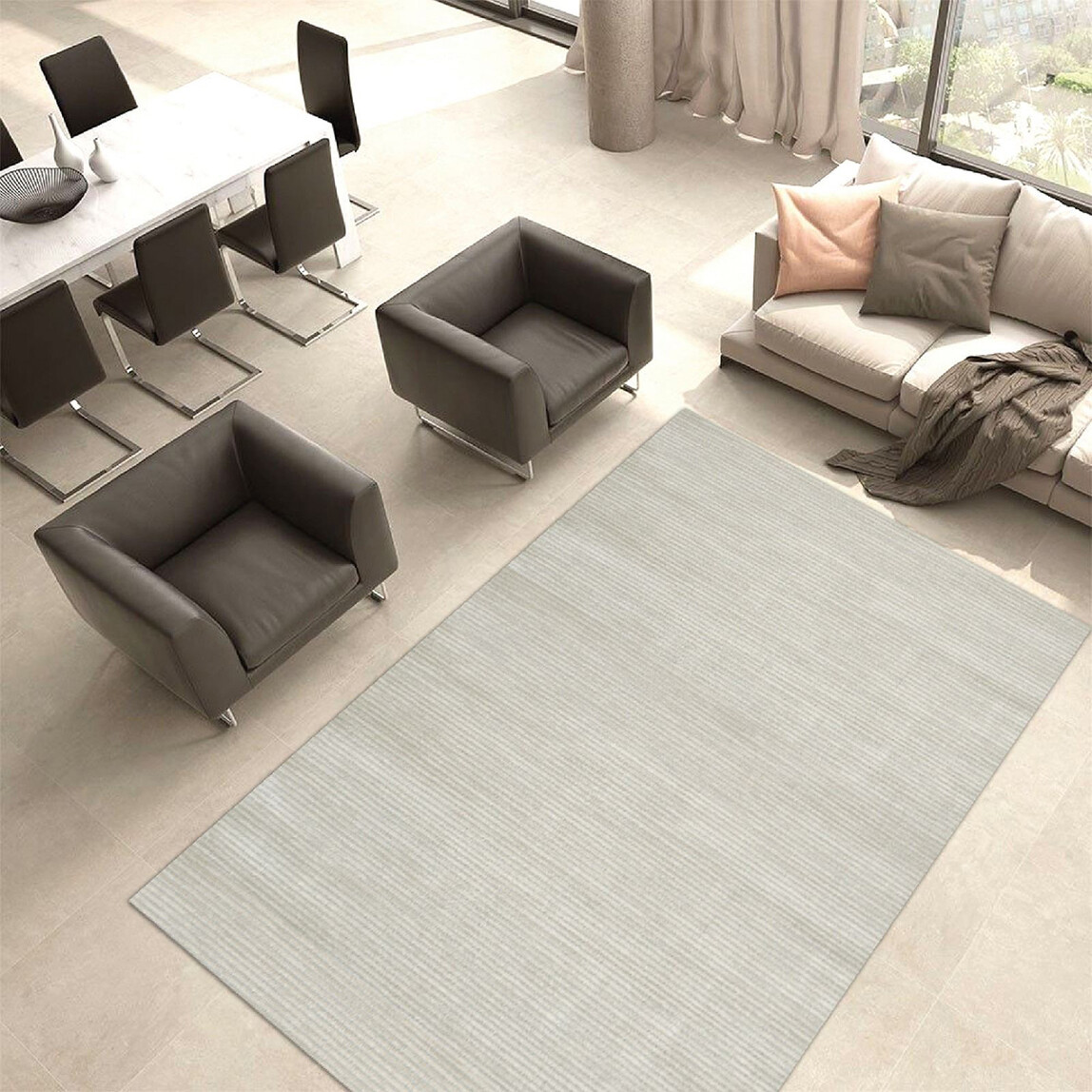    Crea Sedef Bej Modern Halı 80x150 cm 