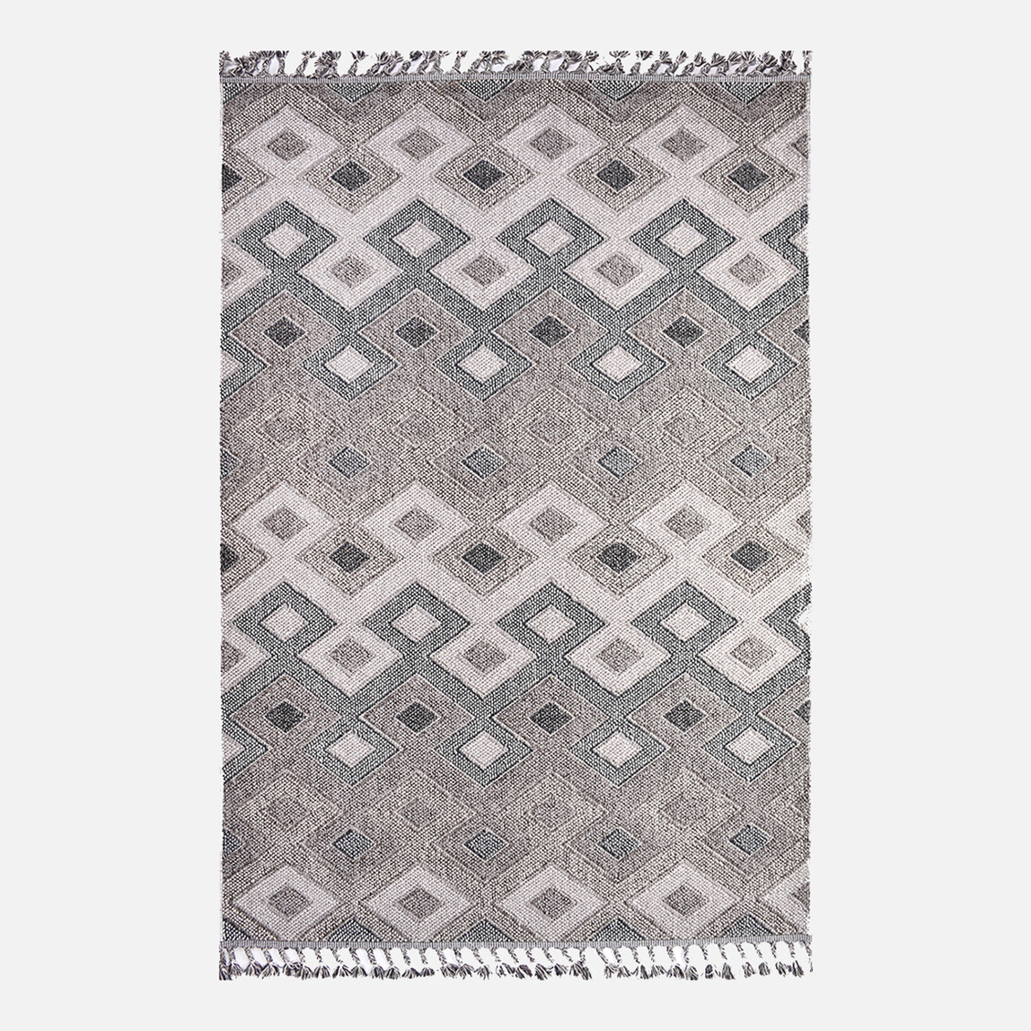    Crea Natura Geometrik Desen Bukle Modern Halı 80x150 cm 