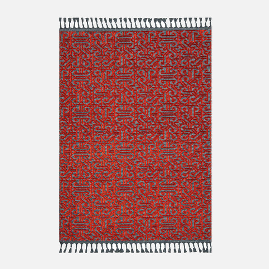 Crea Rönesans Kırmızı Antrasit Modern Kilim 80x150 cm
