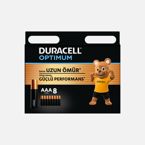 Duracell Optimum 8’li AAA Alkalin İnce Kalem Pil_0