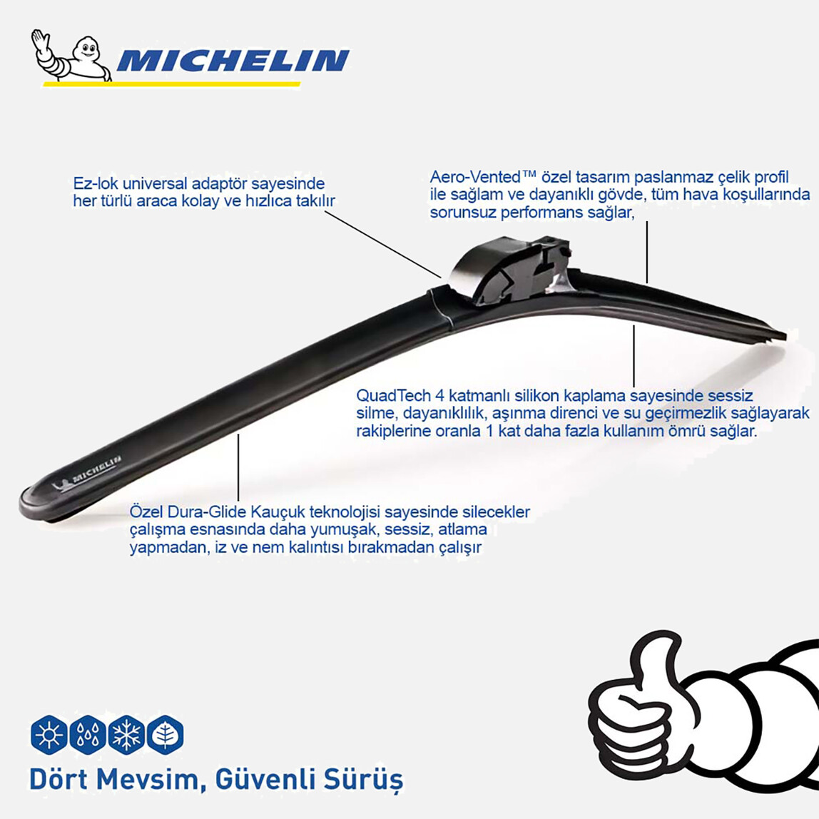    Michelin Multifit MC33894 Universal Muz Tipi Silecek 40 cm 1 Adet 