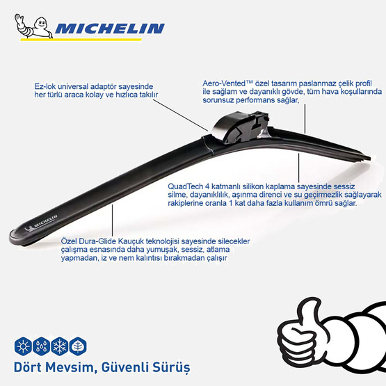 Michelin Multifit MC33917 48 cm 1 Adet Universal Muz Tipi Silecek
