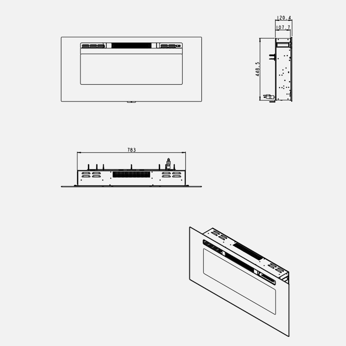    Dlc 1800W 101cm 3 Renk Plazma Dekoratif Şömine  