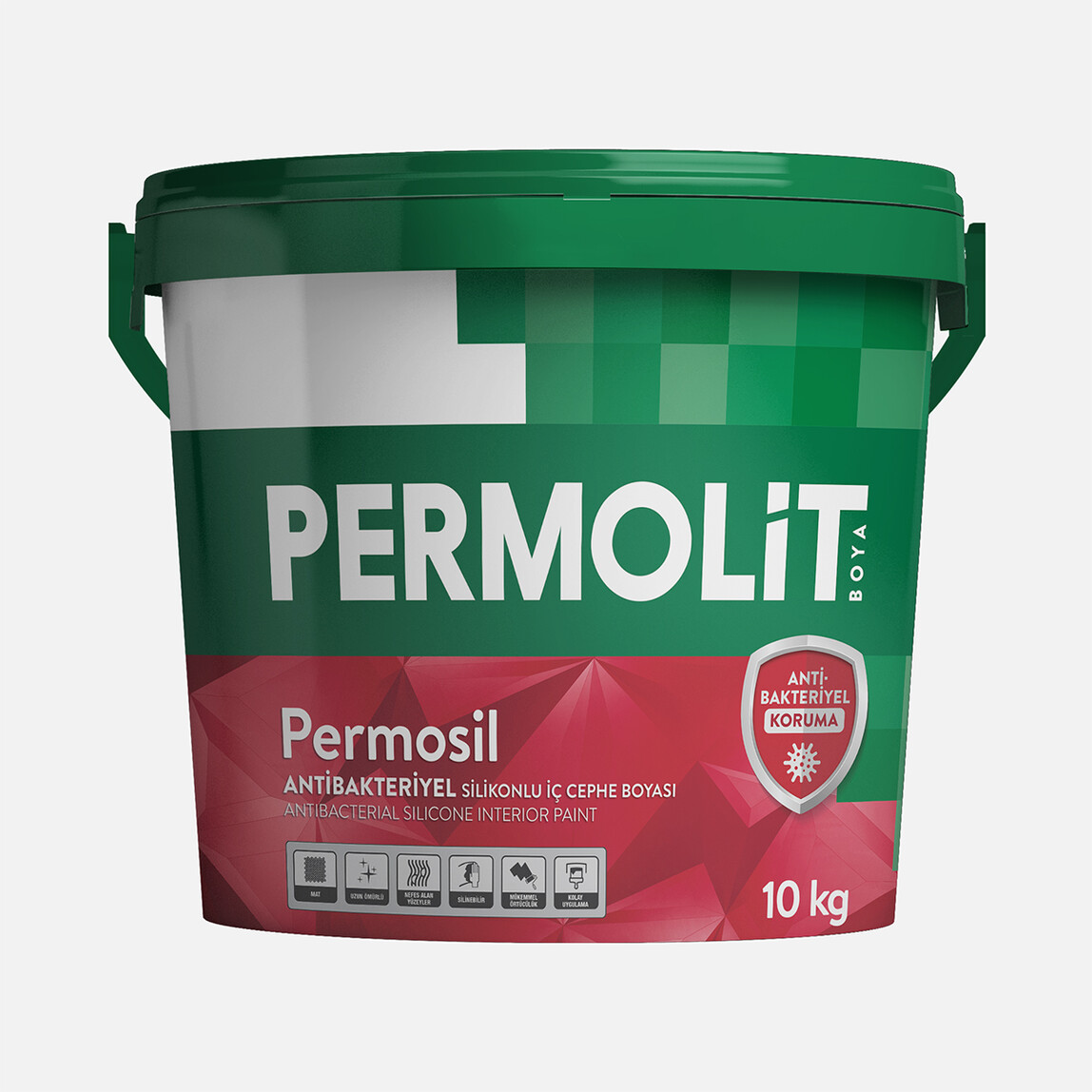    Permolit 10 KG Permosil Antibakteriyel Silikonlu İç Cephe Boya Beyaz 