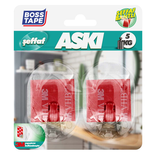 Şeffaf Askı İkili Büyük Şeffaf 