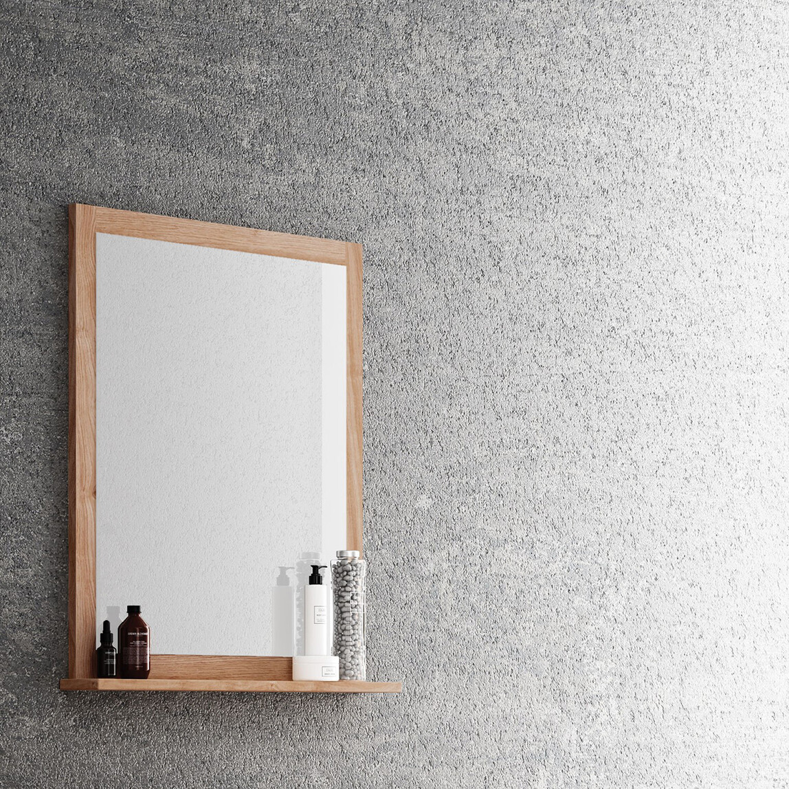    Gold Banyo Berlutti Aynalı 70 cm Banyo Dolabı Üst Modül Açık Ceviz 