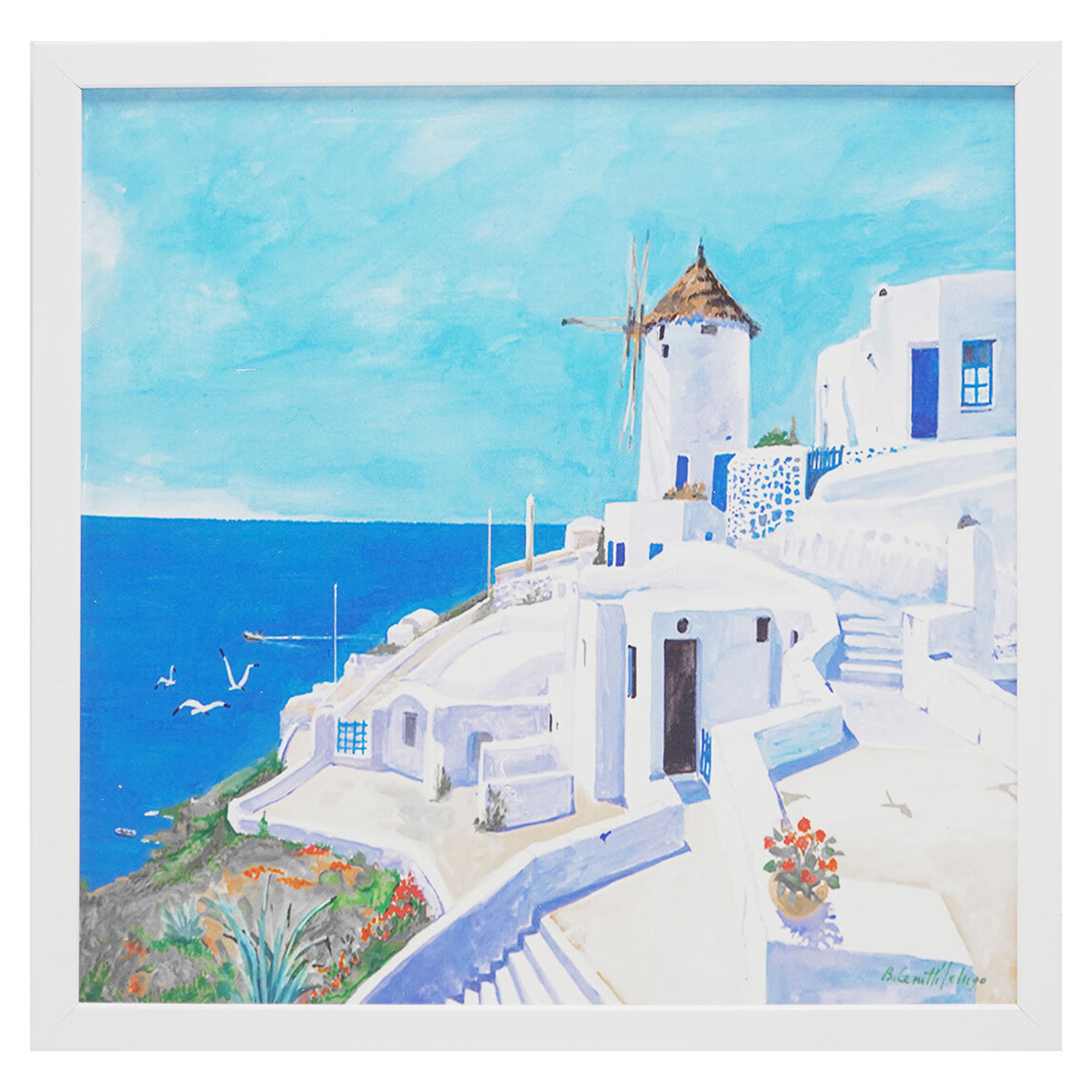    Mina Art Çerçeveli Linen Baskı Tablo 43x43 cm 