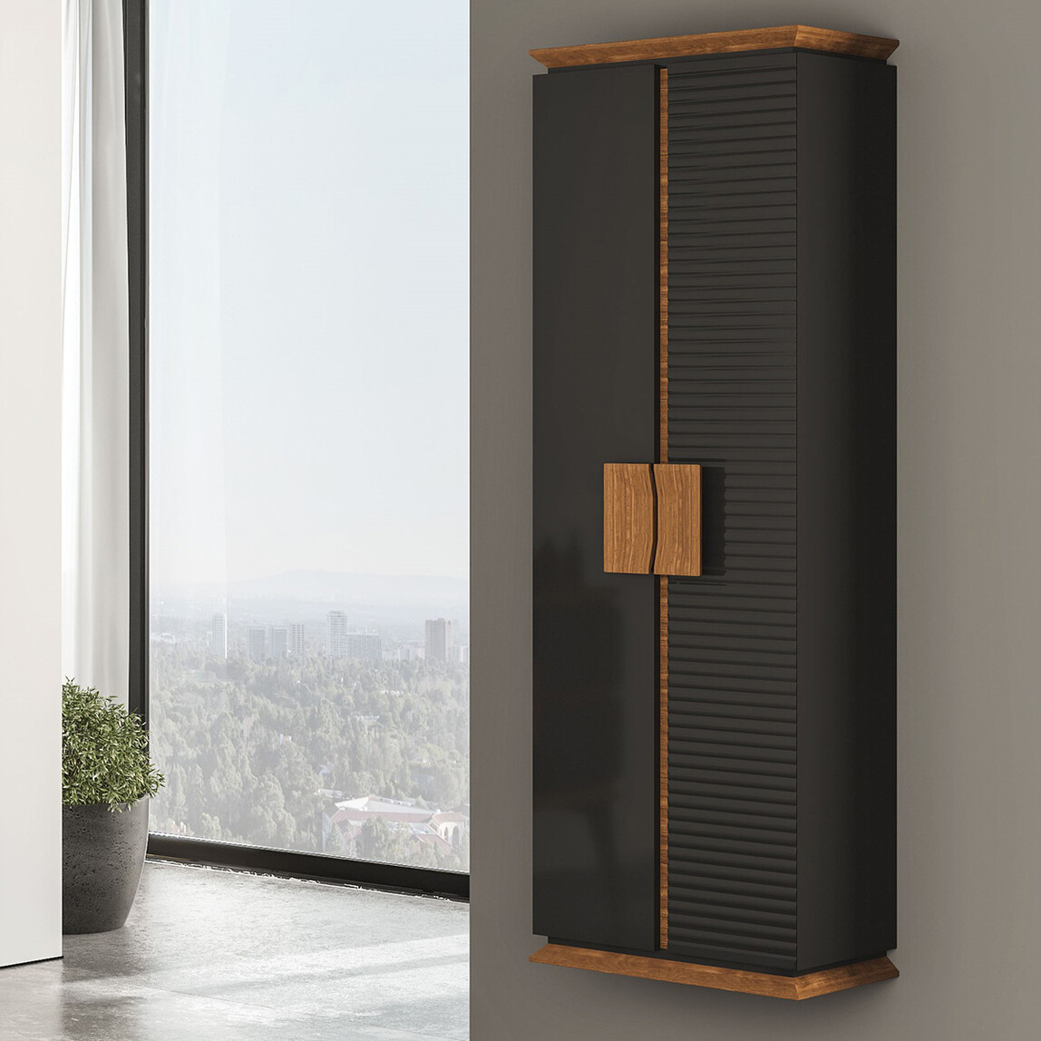    Gold Banyo Cavalli 40 cm Banyo Boy Dolabı Siyah 